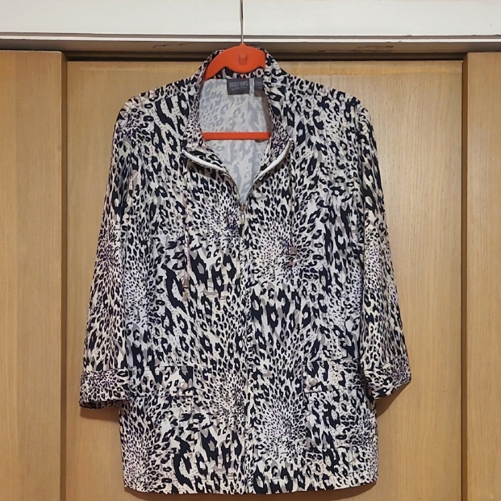 Additions by Chico's, Size 3 Leopard Print Women's Top/Jacket